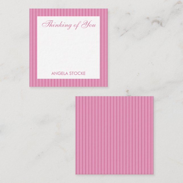 Personalized Pink Stripe Card (Front/Back)