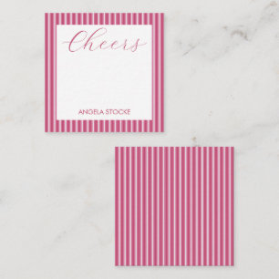 Personalized Pink White Stripe Card