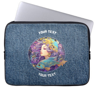 PERSONALIZED PISCES ZODIAC SIGN LAPTOP SLEEVE