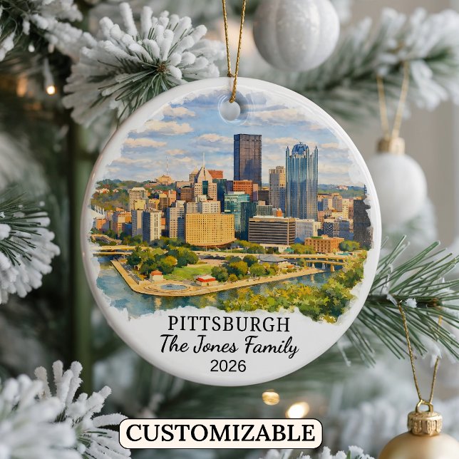 Personalized Pittsburgh, Custom Pennsylvania Ceramic Ornament (Creator Uploaded)