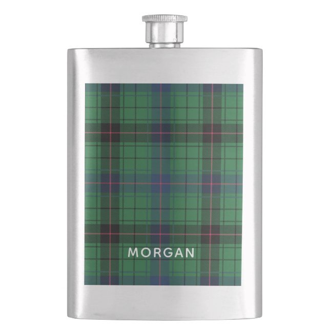 Personalized Plaid Davidson Tartan Custom  Hip Flask (Front)