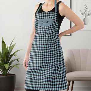 Personalized Plaid Work Apron Custom Unisex Gift