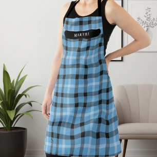 Personalized Plaid Work Apron Custom Unisex Gift