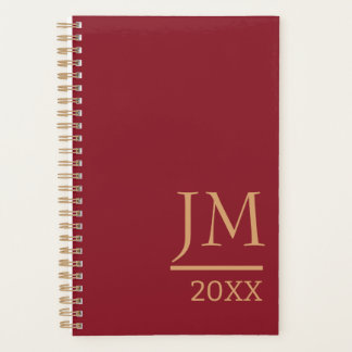 Personalized Planner with a Dark Red Cover