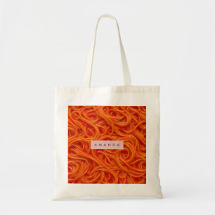 Personalized Playful Spaghetti in Tomato Sauce Tote Bag