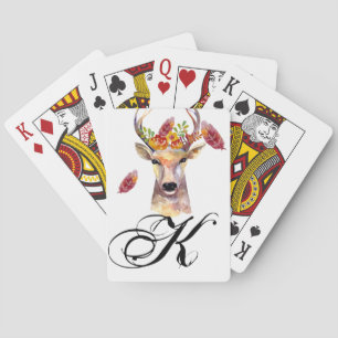 Personalized Playing Cards boho deer Buck Head Bro