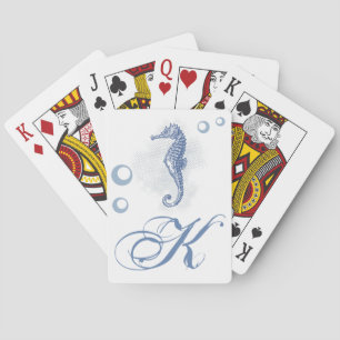 Personalized Playing Cards Seahorse Ocean Beach