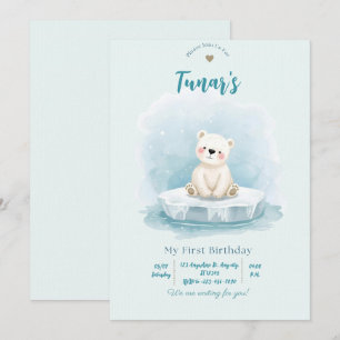 Personalized Polar Bear Birthday Invitation