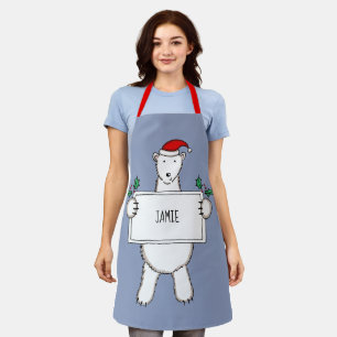 Personalized Polar Bear Christmas Apron