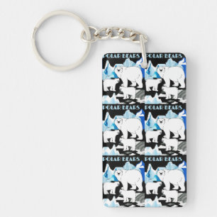 Personalized Polar Bear  Key Ring