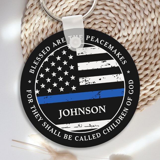 Personalized Police Officer Law Enforcement  Key Ring (Creator Uploaded)