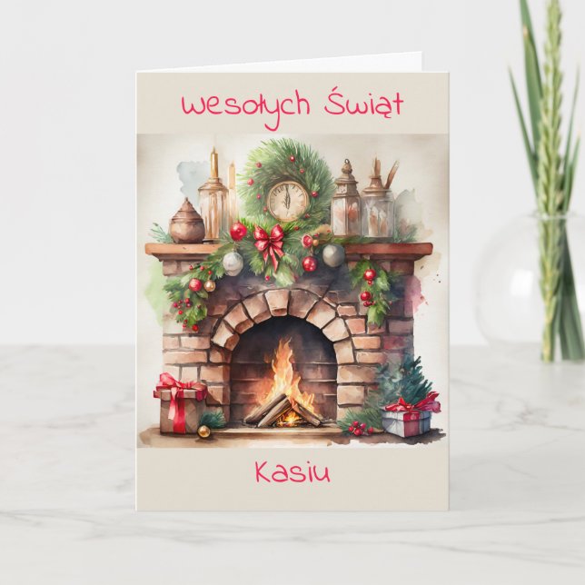 Personalized Polish Christmas Card (Front)