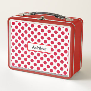 Personalized Polka Dot Metal Lunchbox