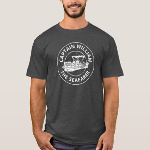 Personalized Pontoon Boat Owners Distressed Style T-Shirt