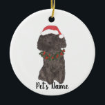 Personalized Poodle (Black) Ceramic Ornament<br><div class="desc">Make the nice list this year with an ornament of your favorite black poodle elf! For the sweetest gifts,  pair it with a matching art print or another item from my collection!</div>