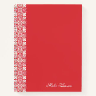 Personalized Poppy Red Floral Notebook  