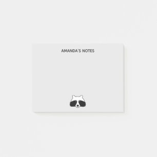 Personalized Post-it® notes with cute raccoon logo