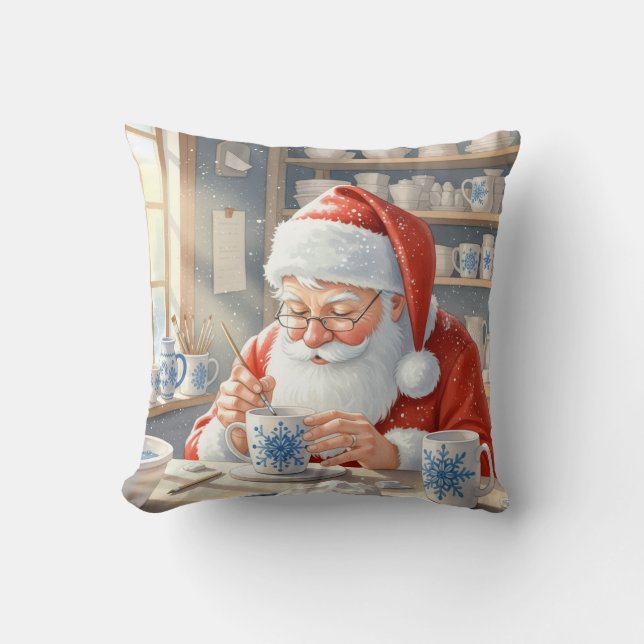  Personalized Pottery Painting Santa Claus  Cushion (Front)