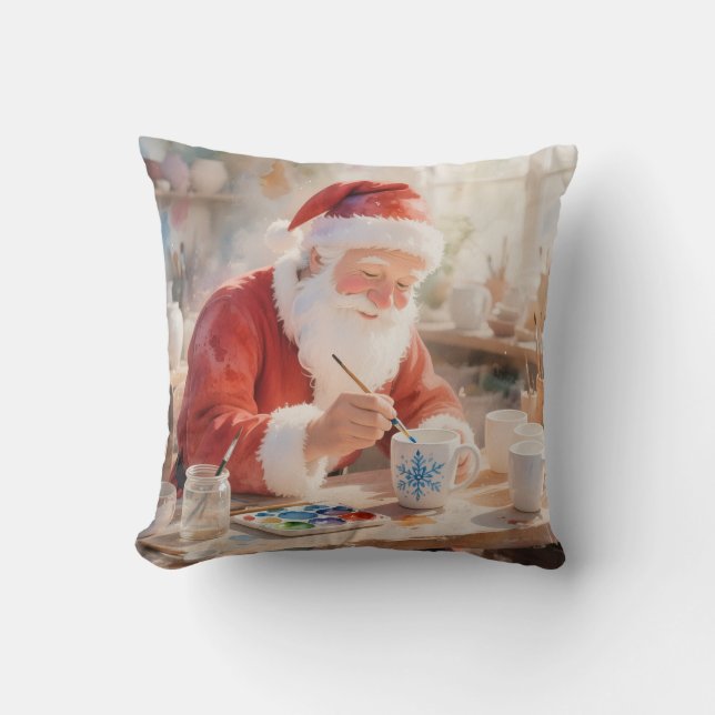  Personalized Pottery Painting Santa Claus  Cushion (Front)