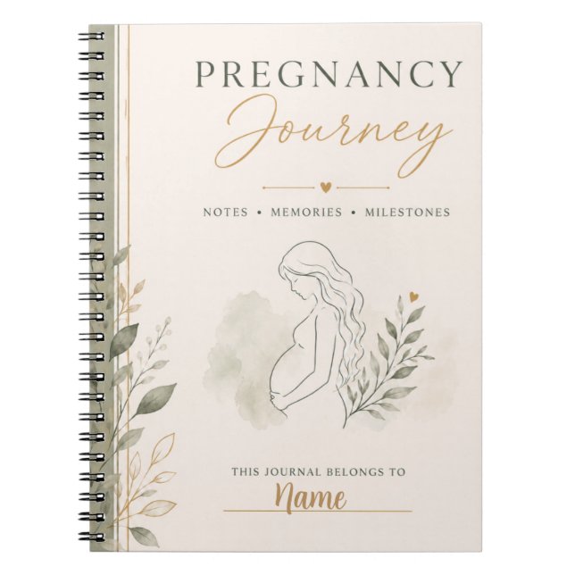 Personalized Pregnancy Journey Notebook | Pregnanc (Front)