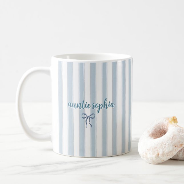 Personalized Pregnancy Reveal, New Aunt Gift Coffee Mug (With Donut)