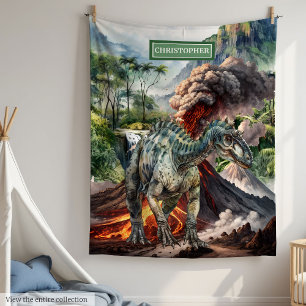 Personalized Prehistoric Dinosaur Blanket Custom