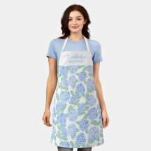 Personalized Preppy Blue and Green Hydrangeas