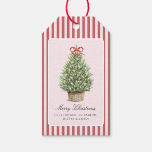 Personalized Preppy Coastal Tree Christmas Gift Tags