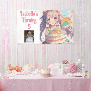 Personalized Pretty Anime Girl  Banner