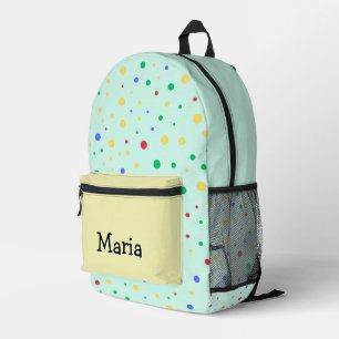 Personalized Pretty Colorful Modern Girly Rainbow  Printed Backpack
