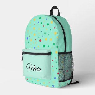 Personalized Pretty Colorful Modern Girly Rainbow  Printed Backpack