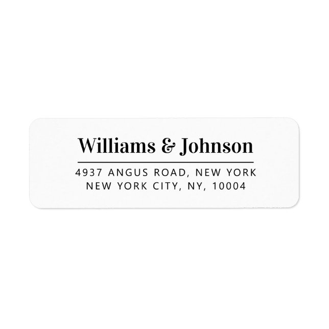 Personalized Professional Elegant Return Address Label (Front)
