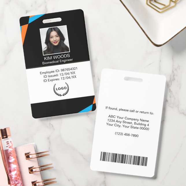 Personalized Professional Employee ID Photo Badge (Office)
