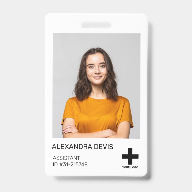 Personalized Professional Employee Logo & Photo ID Badge (Front)