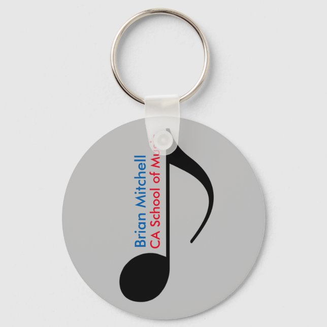 Personalized & Promotional Music Note Key Ring (Front)