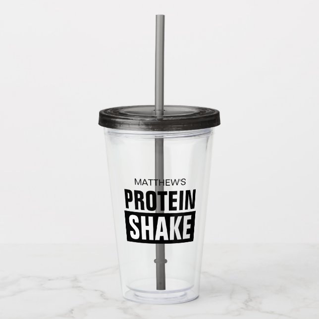 Personalized protein shake Acrylic Tumbler cup (Front)