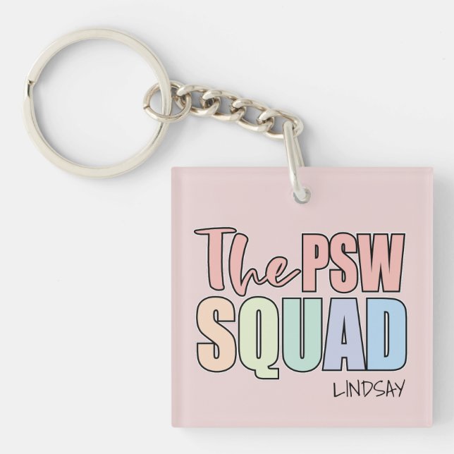 Personalized PSW SQUAD Key Ring (Front)