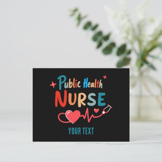 Personalized Public health nurse RN gifts Holiday Postcard (Standing Front)