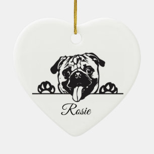 Personalized Pug Ceramic Ornament