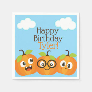 Personalized Pumpkin Patch Farm Kids Birthday Napkin