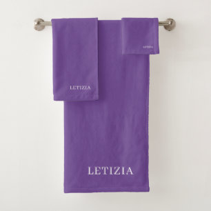 Personalized Purple Bath Towel Set