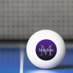 Personalized Purple Black  Ping Pong Ball