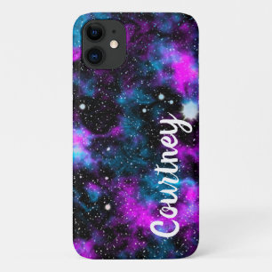 Personalized Purple Blue Galaxy Cosmic Space iPhone 11 Case
