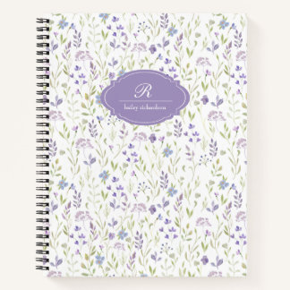 Personalized Purple Floral Notebook