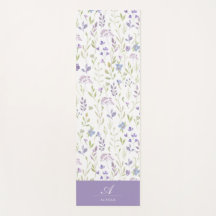 Personalized Purple Floral Yoga Mat