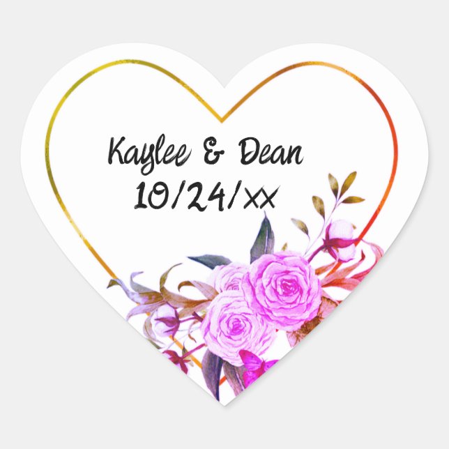 Personalized Purple Heart stickers (Front)