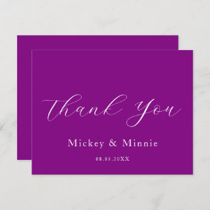 Personalized Purple Thank You Greeting Card