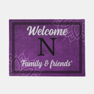 Personalized Purple Welcome Doormat 