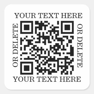 Personalized QR Code To Scan Square Sticker