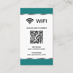 Personalized QR Code Wifi Network and Password Business Card